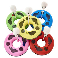 Produktbild von Pettimania Katzenspielzeug Round Mouse mit Spielball aus Kunststoff, Bunt, 24 cm