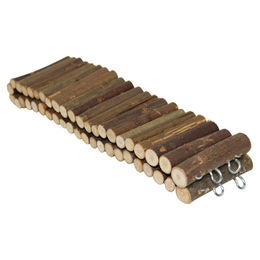 Pettimania Nagerspielzeug Leiter und Hängebrücke aus Holz in Braun 55 x 7 cm – Bild 1 von 3