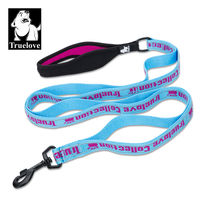 Produktbild von Pettimania Nylon Führleine mit Neopren-Griff Blau/Rosa Größe L