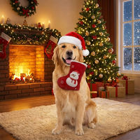 Produktbild von Pettimania Weihnachtssocke Schneemann Hundespielzeug aus weichem Plüsch 14,5x10 cm