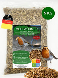 PetVitalis Getrocknete Mehlwürmer Insektenfutter für Vögel, Reptilien, Fische und Kleintiere – Bild 1 von 5