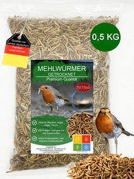 PetVitalis Getrocknete Mehlwürmer Insektenfutter für Vögel Reptilien und Kleintiere – Bild 1 von 5