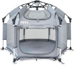 Produktbild von PETY Hunde-Laufstall in Anthrazit Größe S aus wasserabweisendem Polyester