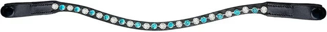 Produktbild von Pferde Stirnband York Laila aus Leder für Pony in Blau oder Schwarz