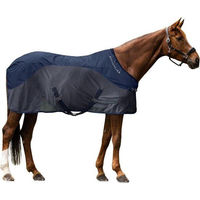 Produktbild von Pferdedecke Comfort Dunkelblau mit Regenschutz und Insektenschutz aus Mesh Material 145 cm