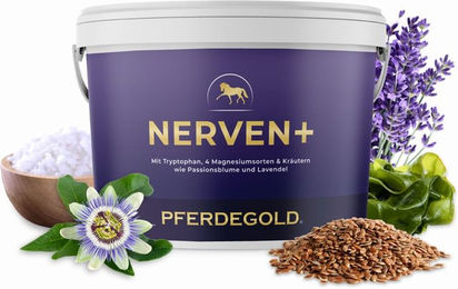 Pferdegold Nerven+ Pferdefutter zur Unterstützung des Nervensystems und zur Beruhigung ohne Zucker – Bild 1 von 4