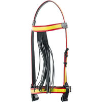 Produktbild von Pferdetrense JM Vaquera aus Leder mit spanischer Flagge in Gelb und Bunt