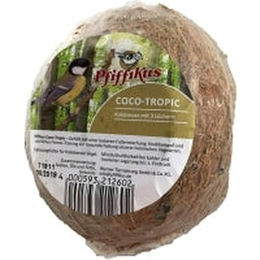 Pfiffikus Wildvogelfutter Kokosnuss mit 3 Löchern – Bild 1 von 4