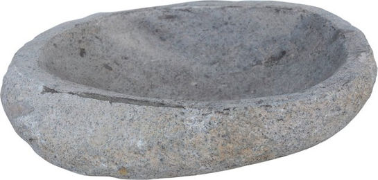 Pflanzen-Kölle Vogeltränke Fluss-Stein aus Naturstein grau 6 x 20 x 20 cm – Bild 1 von 10