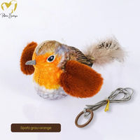 Produktbild von Pfoten-Boutique Elektrisches Katzenspielzeug Vogel zum Aufhängen Plüsch Grau-Orange
