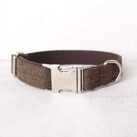 Produktbild von Pfoten-Boutique Hundehalsband mit Leine personalisiert mit Gravur braun Größe M