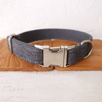 Produktbild von Pfoten-Boutique Hundehalsband mit Leine personalisiert mit Gravur grau XL