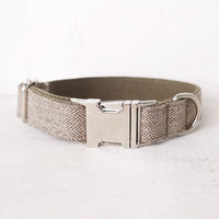 Produktbild von Pfoten-Boutique Hundehalsband personalisiert mit Gravur und Leine beige XL