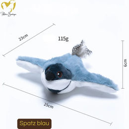 Pfoten-Boutique Interaktives Katzenspielzeug Flatternder Vogel Blau aus Plüsch – Bild 1 von 1