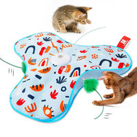 Produktbild von Pfoten-Boutique Interaktives Katzenspielzeug Katzenteppich mit elektrisch drehendem Wedel in Himmelblau für Katzen aller Altersstufen