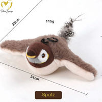 Produktbild von Pfoten-Boutique Interaktives Katzenspielzeug Spatz aus Plüsch mit Flügelschlägen Braun