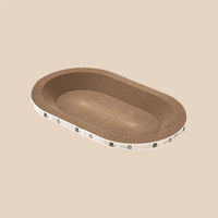 Produktbild von Pfoten-Boutique Katzen Kratznest Oval Ergonomisches All-In-One Kratzspielzeug und Schlafplatz Braun Medium 47x32cm