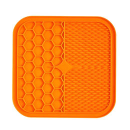 Pfoten-Boutique Leckmatte aus Silikon für Hunde in Orange 15x15 cm – Bild 1 von 1