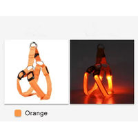 Produktbild von Pfoten-Boutique LED Hundegeschirr aus Nylon USB wiederaufladbar Orange XS