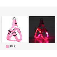 Produktbild von Pfoten-Boutique LED Hundegeschirr USB wiederaufladbar aus Nylon in Rosa XS