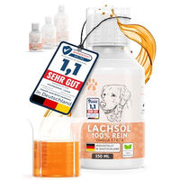 Produktbild von Pfotengenuss Lachsöl für Hunde Katzen und Pferde als natürliches Haut Fell und Gelenk Supplement mit 250g - 250 ml
