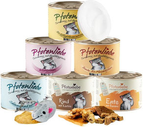 Pfotenliebe Bio Katzen Nassfutter Schnupperpaket für erwachsene Katzen getreidefrei und ohne Zucker 1200g – Bild 1 von 4