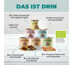 Pfotenliebe Bio Nassfutter für Hunde Adult Getreidefrei und Ohne Zucker 6x200g – Bild 1 von 2
