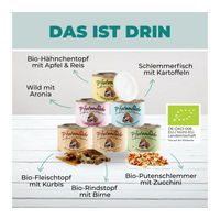 Produktbild von Pfotenliebe Bio Nassfutter für Hunde Adult Getreidefrei und Ohne Zucker 6x200g