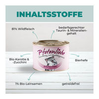 Produktbild von Pfotenliebe Bio Wild Pastete Getreidefrei für Katzen 6x100g