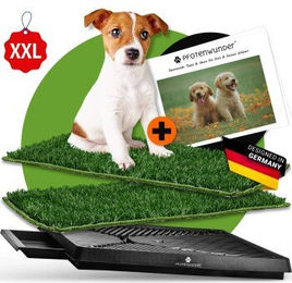 PfotenWunder Hundetoilette XXL für Hunde und Welpen mit 2 Easy-Wash-Rasen und Anleitung, 76x51cm – Bild 1 von 3