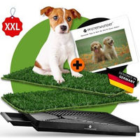 Produktbild von PfotenWunder Hundetoilette XXL für Hunde und Welpen mit 2 Easy-Wash-Rasen und Anleitung, 76x51cm