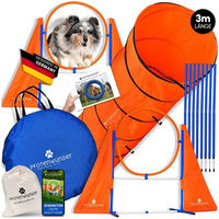 Produktbild von PfotenWunder XXL Agility-Profi-Set für Hunde mit 3 Meter Tunnel und Slalomstangen
