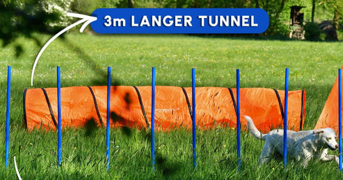 PfotenWunder XXL Profi Agility Hundetunnel 3 Meter für große Hunde - 3 m – Bild 1 von 8