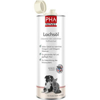 Produktbild von PHA Lachsöl als Nahrungsergänzung für Hunde, Katzen und Pferde zur Unterstützung von Haut, Fell, Gelenken und Immunsystem 500g