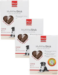 Produktbild von PHA MultiVitalStick Funktionssnack für Hunde mit Vitaminen zur Immunstärkung und Unterstützung von Gelenken und Knochen ohne Zucker