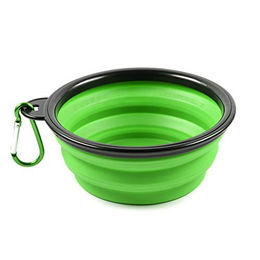 PhoneNatic Faltbarer Silikon-Reisenapf für Hunde und Katzen mit Karabiner Grün 350 ml - 350 ml – Bild 1 von 7