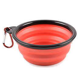 PhoneNatic Faltbarer Silikon Reisenapf für Hunde und Katzen mit Karabiner Rot S 350 ml - 350 ml – Bild 1 von 9