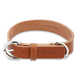 Picard Hundehalsband Strolch aus Echtleder in Braun Größe S für kleine Hunde – Bild 1 von 3