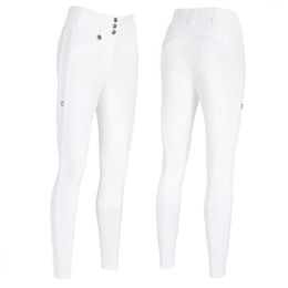 Pikeur Damen Highwaist Reithose NEW Candela FTL Weiß mit Lederbesatz – Bild 1 von 3