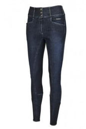 Produktbild von Pikeur Damen Reithose Candela Jeans Grip Blau Vollbesatz