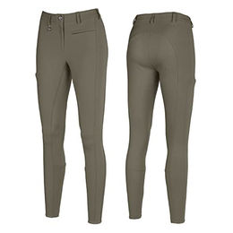 Pikeur Lugana Vollbesatz-Griff-Reithose für Damen aus Mikrofaser in Schlamm – Bild 1 von 2