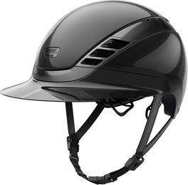 Pikeur Reithelm AirLuxe Chrome mit langem Visier Unisex Silber Schwarz – Bild 1 von 5