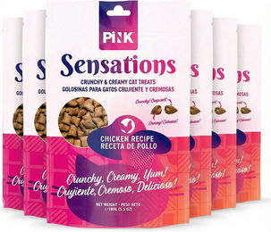 PINK Crunchy Crunch Katzenleckerlis mit Hühnchengeschmack für alle Altersstufen 6 x 100 g – Bild 1 von 1