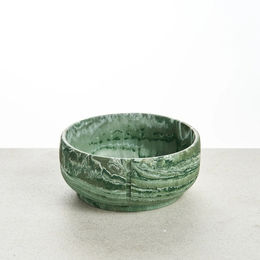 Produktbild von PINO Classic Futternapf Keramik Crocodile Green Marble Größe M 17,5 x 7,7 cm