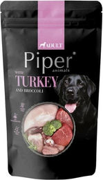 Produktbild von PIPER Hund Nassfutter Truthahn mit Brokkoli für Adult Hunde 500g Beutel mit hohem Fleischanteil - 500 g