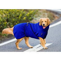 Produktbild von Pisi & Bili Hundebademantel aus 100% Baumwolle Blau für erwachsene Hunde