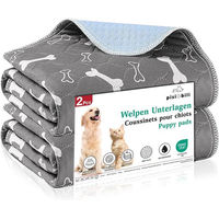 Produktbild von Pisi & Bili Hundematte und Katzen Trainingspads aus Polyester, 2er Set wasserdicht und wiederverwendbare Welpenunterlagen in Grau