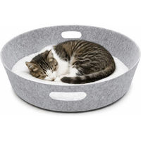 Produktbild von Pisi & Bili Katzenhaus und Katzenkorb aus Filz als Tierbett für Katzen und Hunde in Grau
