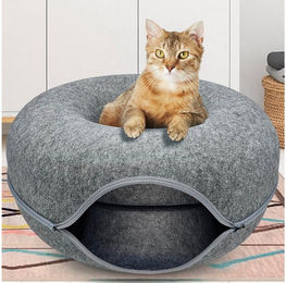 Pisi & Bili Katzenhöhle aus Filz Grau für erwachsene Katzen – Bild 1 von 5