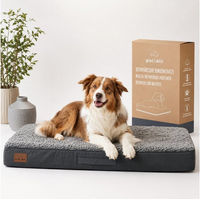 Produktbild von Pisi & Bili Orthopädisches Hundebett aus Polyester Sherpa-Fleece für Hunde aller Altersstufen, grau, waschbar und wasserdicht